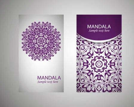 Leaflet, flyer, cover, pattern, mandala. Oriental motif Illustrazione stock