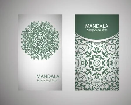 Leaflet, flyer, cover, pattern, mandala. Oriental motif 스톡 일러스트