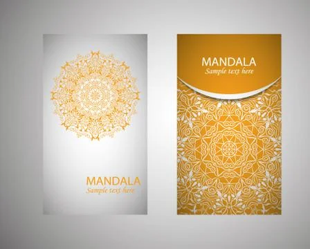 Leaflet, flyer, cover, pattern, mandala. Oriental motif Stock Illustration