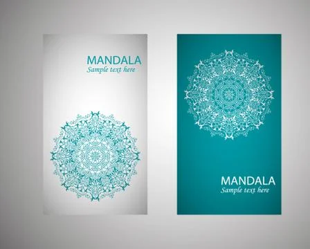 Leaflet, flyer, cover, pattern, mandala. Oriental motif Stock Illustration