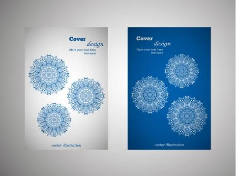 Leaflet, flyer, cover, pattern, mandala. Oriental motif Stock Illustration
