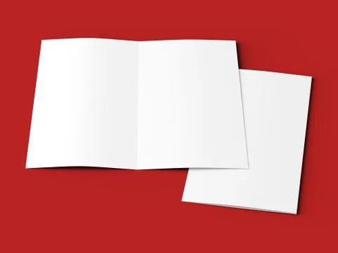 Leaflet folded to DL format - mock up - 3d illustartion Stock Photos