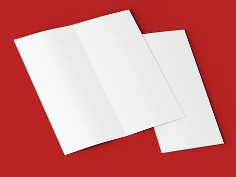 Leaflet folded to DL format - mock up - 3d illustartion Stock Photos