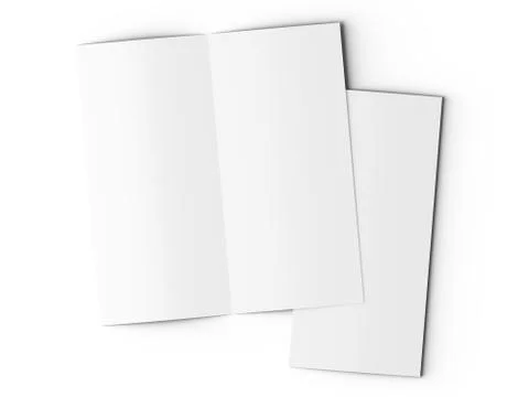 Leaflet folded to DL format - mock up - 3d illustartion Stock Photos