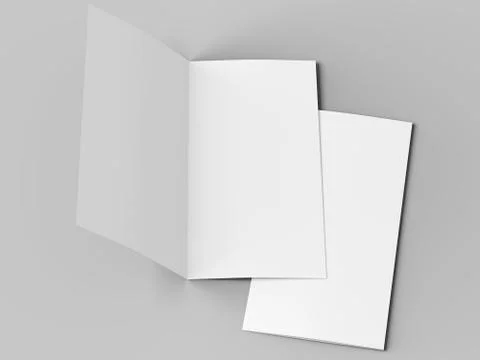 Leaflet folded to DL format - mock up - 3d illustartion Stock Photos