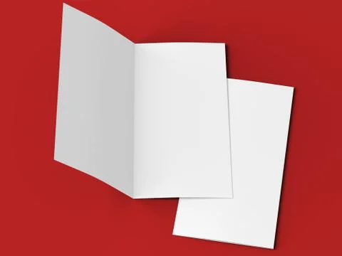 Leaflet folded to DL format - mock up - 3d illustartion Stock Photos