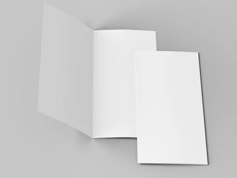 Leaflet folded to DL format - mock up - 3d illustartion Stock Photos