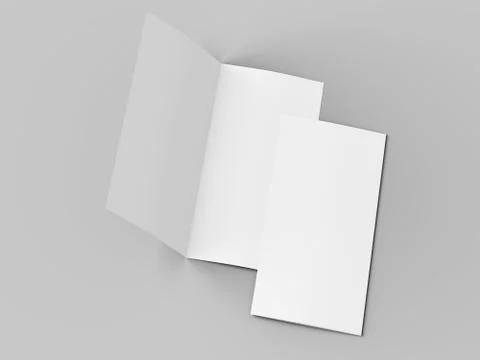 Leaflet folded to DL format - mock up - 3d illustartion Stock Photos