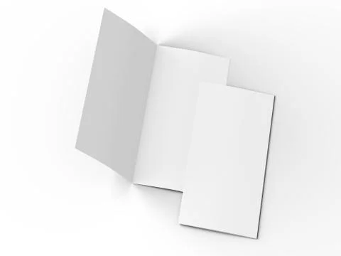 Leaflet folded to DL format - mock up - 3d illustartion Stock Photos
