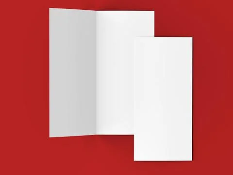 Leaflet folded to DL format - mock up - 3d illustartion Stock Photos