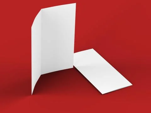 Leaflet folded to DL format - mock up - 3d illustartion Stock Photos