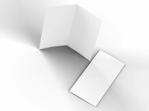 Leaflet folded to DL format - mock up - 3d illustartion Stock Photos