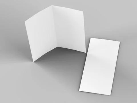Leaflet folded to DL format - mock up - 3d illustartion Stock Photos