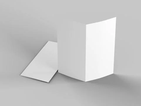 Leaflet folded to DL format - mock up - 3d illustartion Stock Photos