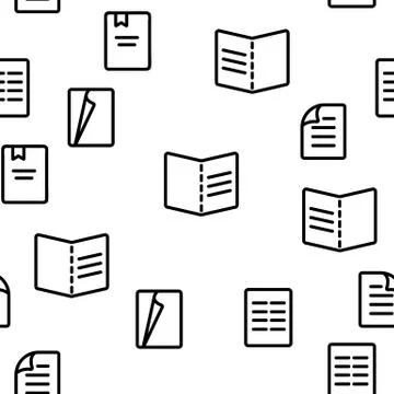 Leaflet Paper Vector Seamless Pattern Stock Illustration
