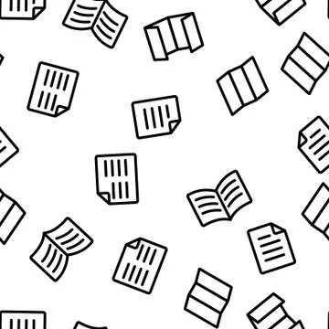 Leaflet Paper Vector Seamless Pattern Stock Illustration