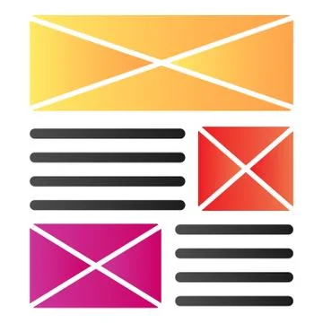 Leaflet promo flat icon. Layout of document color icons in trendy flat style Stock Illustration