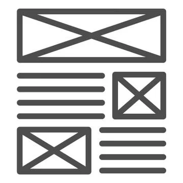 Leaflet promo line icon. Layout of document vector illustration isolated on Stock Illustration