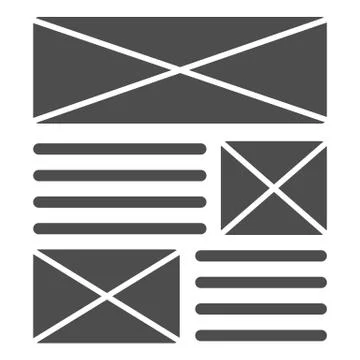 Leaflet promo solid icon. Layout of document vector illustration isolated on Illustrazione stock