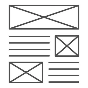 Leaflet promo thin line icon. Layout of document vector illustration isolated on Stock Illustration