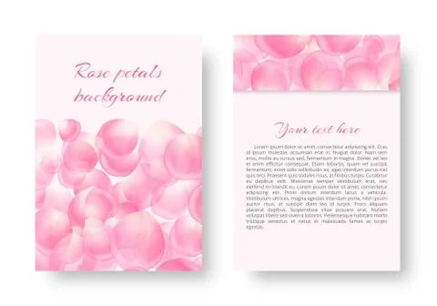 Leaflet template with falling petals Stock Illustration