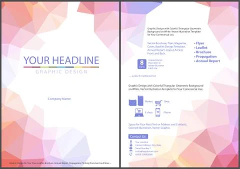 Leaflet Template with Triangular Background Stockillustratie