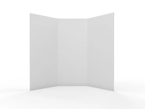 Leaflet white template paper. 3D Stock Illustration