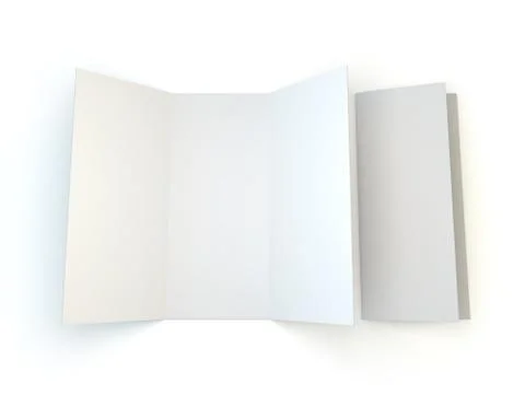 Leaflet white template paper. 3D Stockillustratie