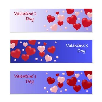 Leaflets or invitations. Title Valentine's Day. Heart on a blue gradient ba.. Stock Illustration