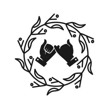 Leaf,rotation Commitment Teamwork Together Black Logo Stock Illustration