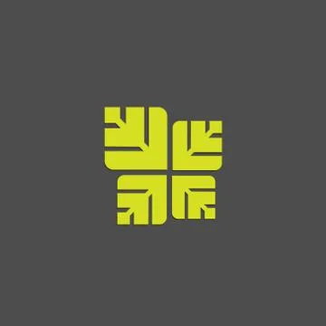 Leafs, abstract vector logo design template. Green eco creative concept icon Stock Illustration