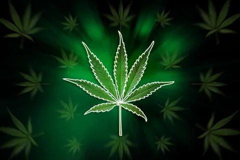 Leafs of cannabis background Stock Illustration