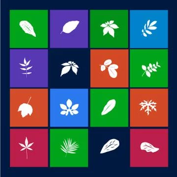 Leafs icons Stock Illustration