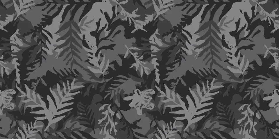 Leafs seamless camouflage pattern. Vector Illustrazione stock