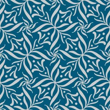 Leafs seamless hand drawn pattern tile Stock Illustration