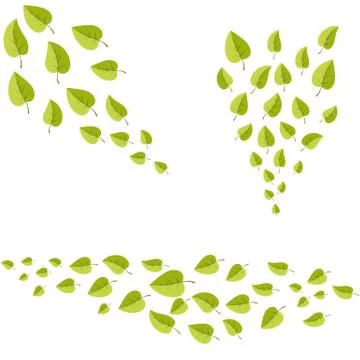 Leafs set for decoration for web and print illsutration . Vecotor cartoon spr Stock Illustration