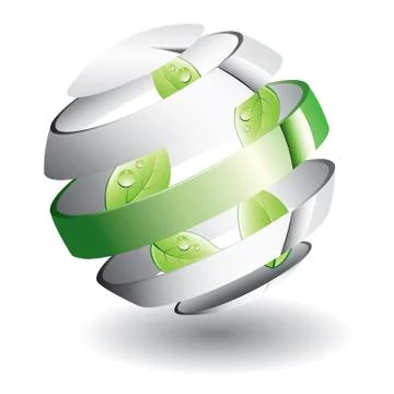 Leafs in sphere Stock Illustration