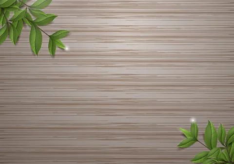 Leafs on wood background vector design Stock Illustration