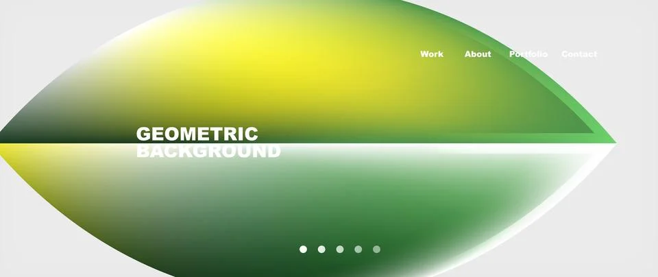 A leafshaped object on a geometric background in green and yellow イラスト素材