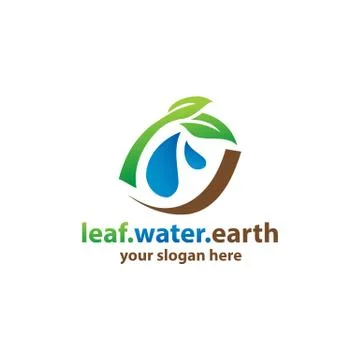 Leaf.water.earth logo Stock Illustration