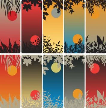 Leafy bookmarks Stock Illustration