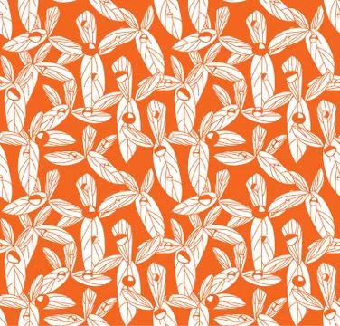 Leafy botanical seamless pattern background Illustrazione stock