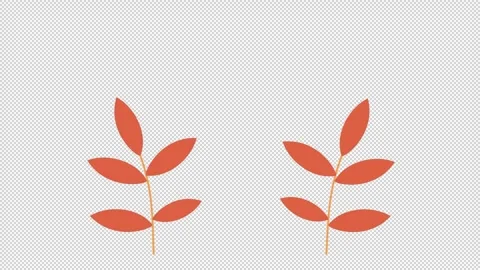 Leafy branches. Animation of branches with foliage. Cartoon Stock Footage 321109748