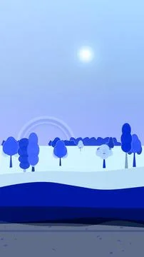 Leafy canopy environment with sunset sky, and mixed woodland trees Illustrazione stock