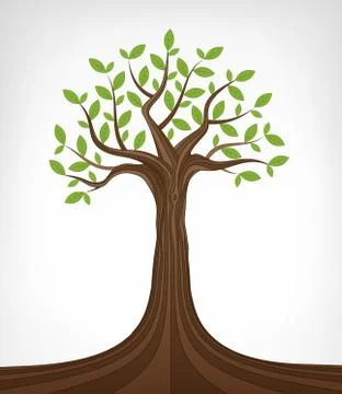 Leafy green ash tree conceptual art Stock Illustration