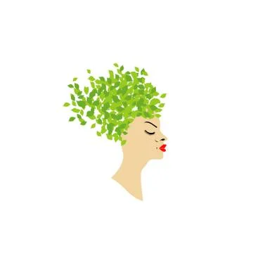  leafy hair Stock Illustration