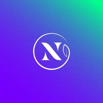 Leafy letter N logo. Vector Stock Illustration