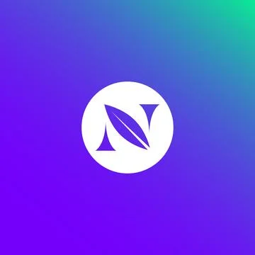 Leafy letter N logo. Vector Stock Illustration