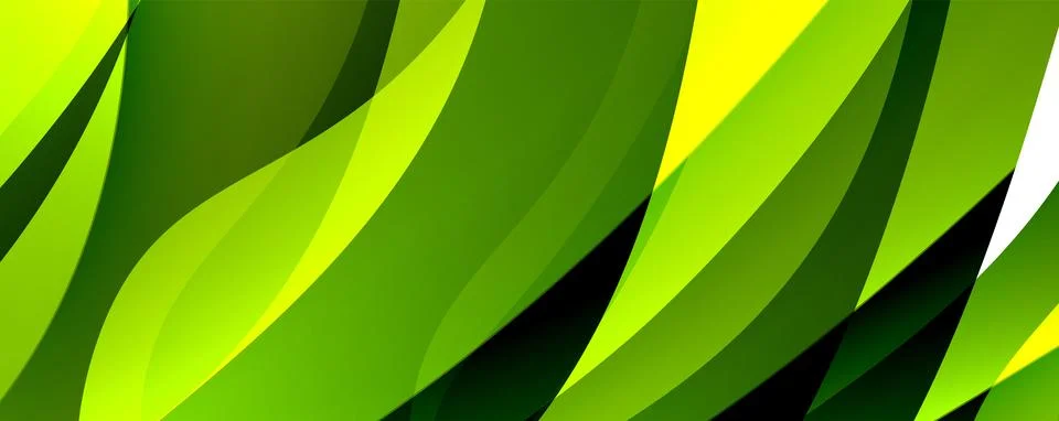 Leafy pattern on a green and yellow background inspired by plant organisms Stock Illustration