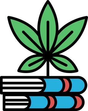 A leafy plant sits on top of a stack of books Stock Illustration